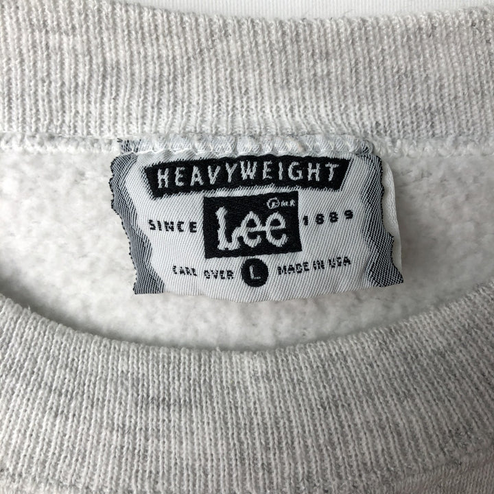 90'S Lee College Sweatshirt, Made in USA, Men's L, Vintage cotton gray type Vintage Second Hand