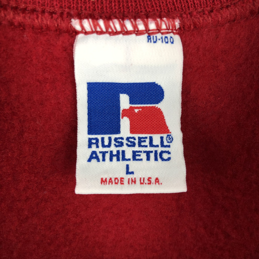 Vintage 80s-90'S Russell college sweatshirt, made in the USA, size L, men's cotton red type Vintage Second Hand