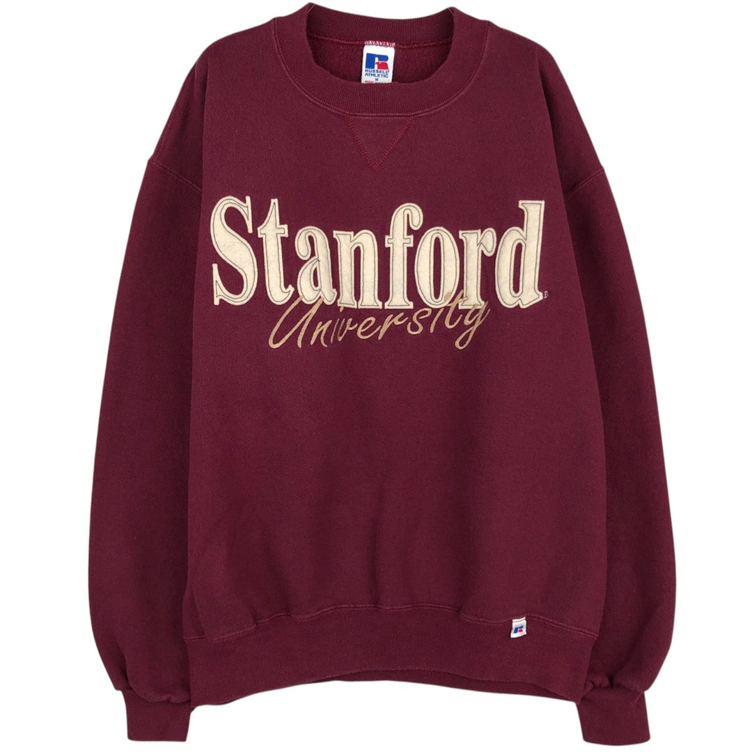 80s-90'S Russell Stanford University College Sweatshirt, Made in USA, Men's Size M (approx.), Vintage cotton Red type red-purple Vintage Second Hand