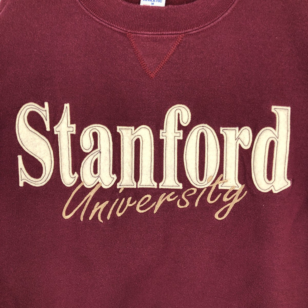 80s-90'S Russell Stanford University College Sweatshirt, Made in USA, Men's Size M (approx.), Vintage cotton Red type red-purple Vintage Second Hand