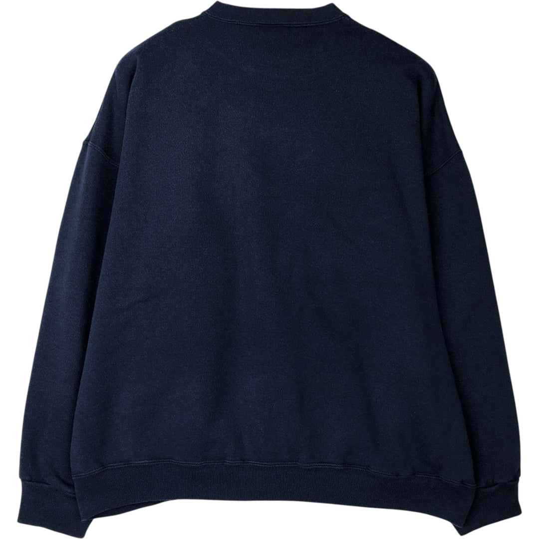 90'S Discus Athletic College Character Sweatshirt, Made in USA, Men's XL equivalent, Vintage cotton navy blue type Vintage Second Hand