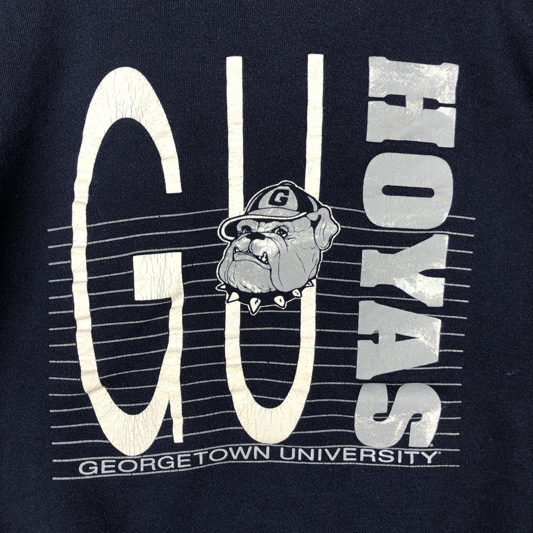 90'S Discus Athletic College Character Sweatshirt, Made in USA, Men's XL equivalent, Vintage cotton navy blue type Vintage Second Hand