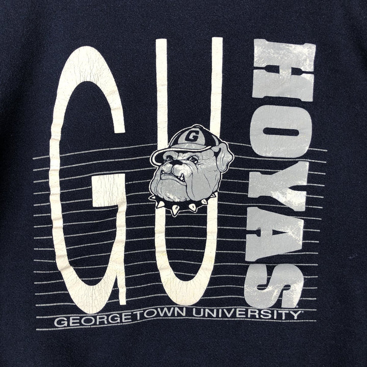 90'S Discus Athletic College Character Sweatshirt, Made in USA, Men's XL equivalent, Vintage cotton navy blue type Vintage Second Hand