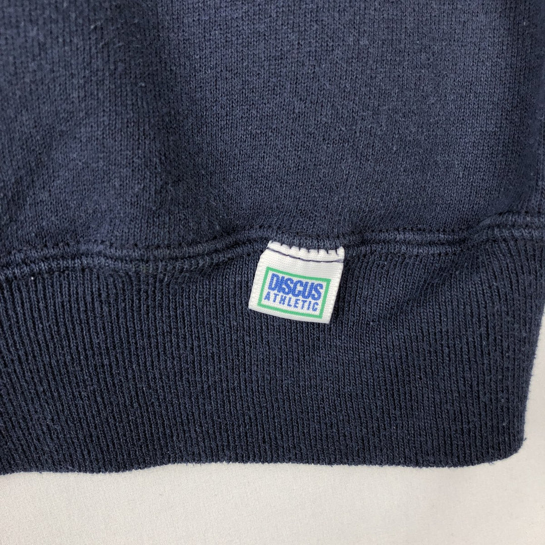 90'S Discus Athletic College Character Sweatshirt, Made in USA, Men's XL equivalent, Vintage cotton navy blue type Vintage Second Hand