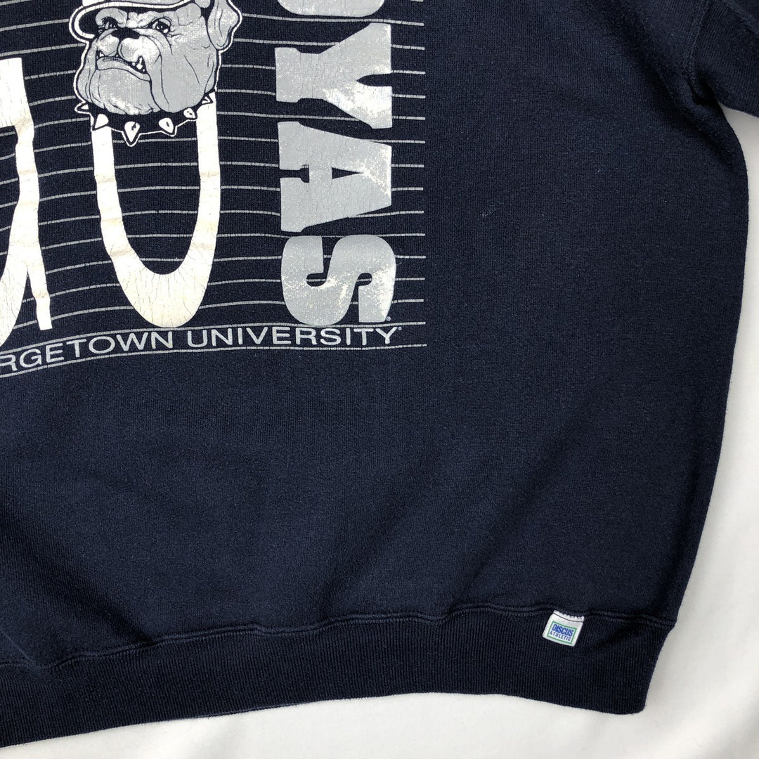90'S Discus Athletic College Character Sweatshirt, Made in USA, Men's XL equivalent, Vintage cotton navy blue type Vintage Second Hand
