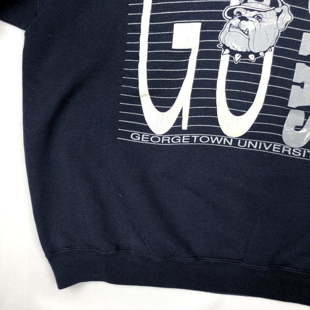 90'S Discus Athletic College Character Sweatshirt, Made in USA, Men's XL equivalent, Vintage cotton navy blue type Vintage Second Hand