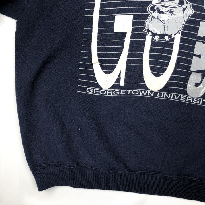 90'S Discus Athletic College Character Sweatshirt, Made in USA, Men's XL equivalent, Vintage cotton navy blue type Vintage Second Hand