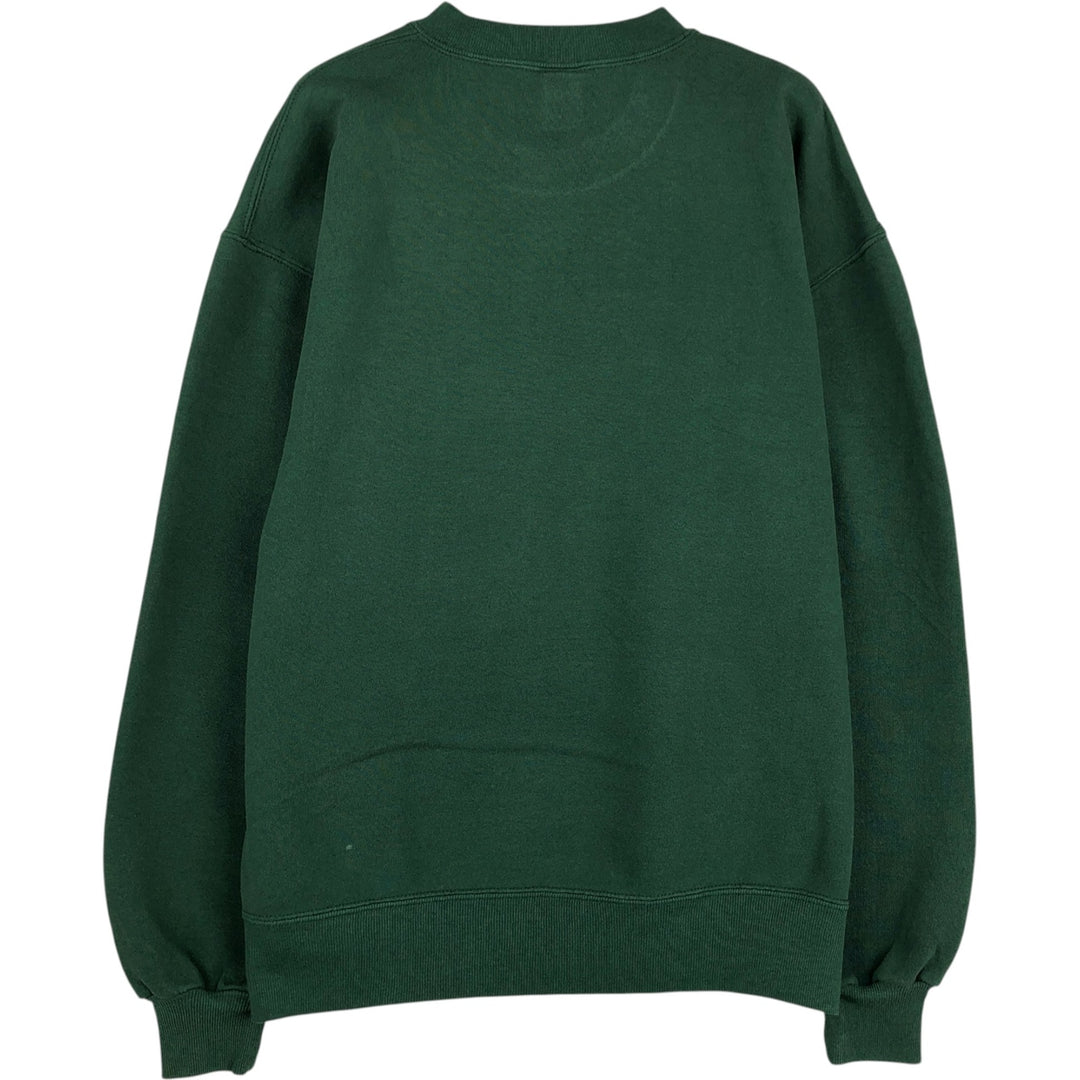 80s-90'S Russell sweatshirt, made in USA, men's size L equivalent, vintage. cotton Green type dark green Vintage Second Hand