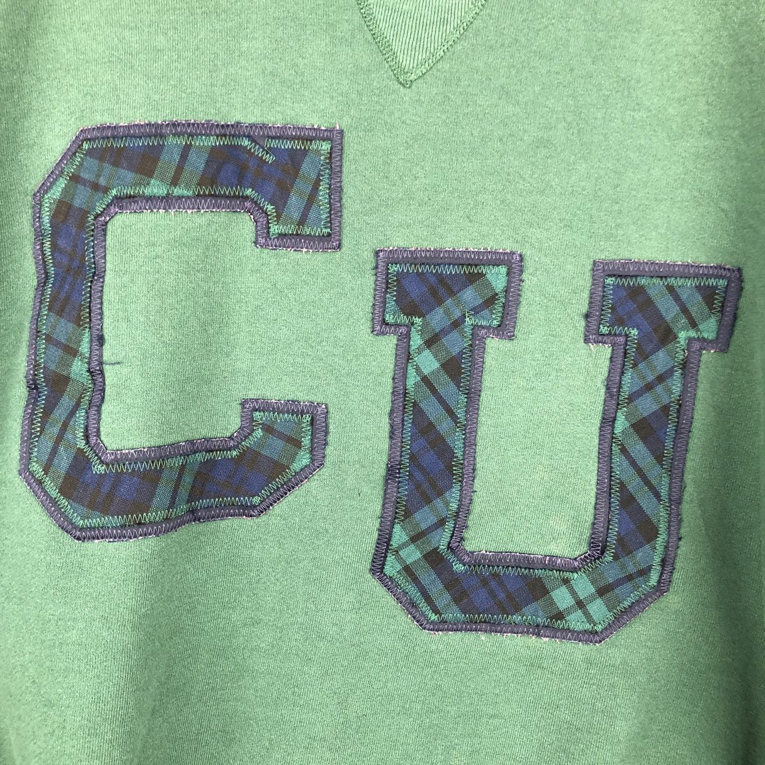 80s-90'S Russell sweatshirt, made in USA, men's size L equivalent, vintage. cotton Green type dark green Vintage Second Hand