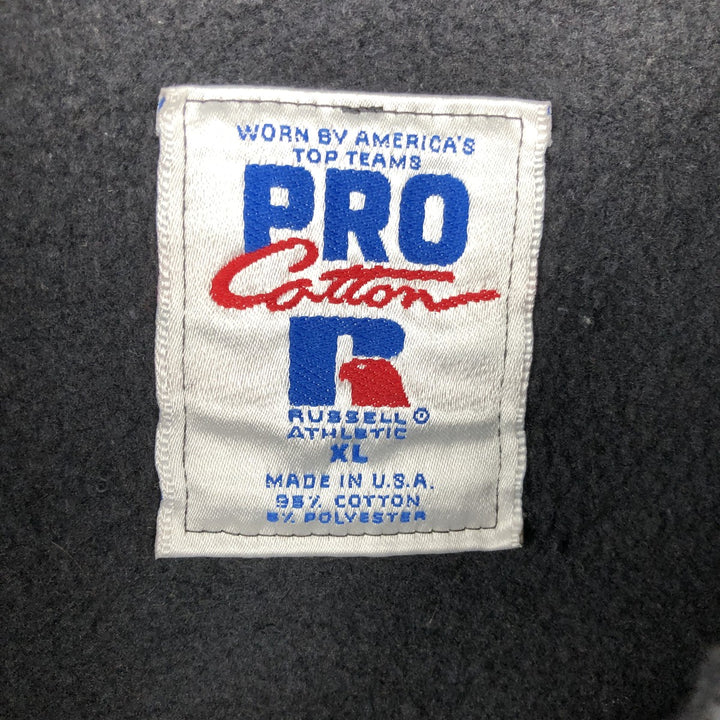 90'S Russell PRO COTTON Print College Sweatshirt, Made in USA, Men's XL (approx.) Vintage cotton black type Vintage Second Hand