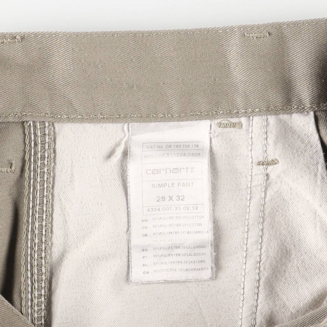 Carhartt work shorts, men's size W30 (approx.) polyester Beige type Vintage Second Hand