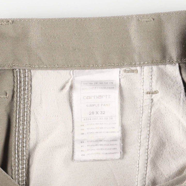 Carhartt work shorts, men's size W30 (approx.) polyester Beige type Vintage Second Hand