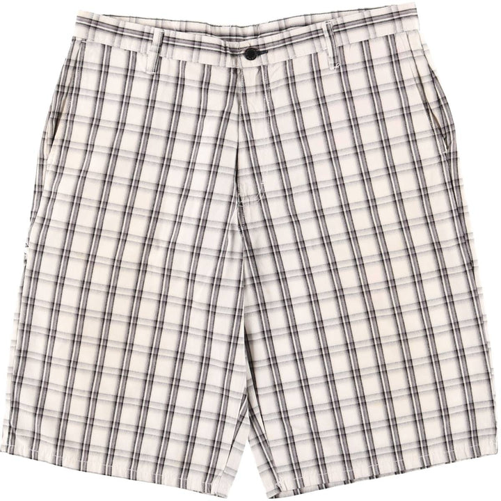 Dickies Check Pattern Work Shorts, Men's Size W37 (approx.) polyester pale white type Vintage Second Hand