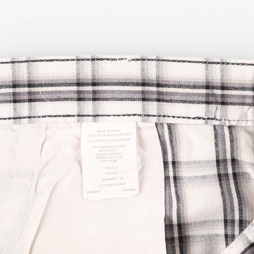 Dickies Check Pattern Work Shorts, Men's Size W37 (approx.) polyester pale white type Vintage Second Hand