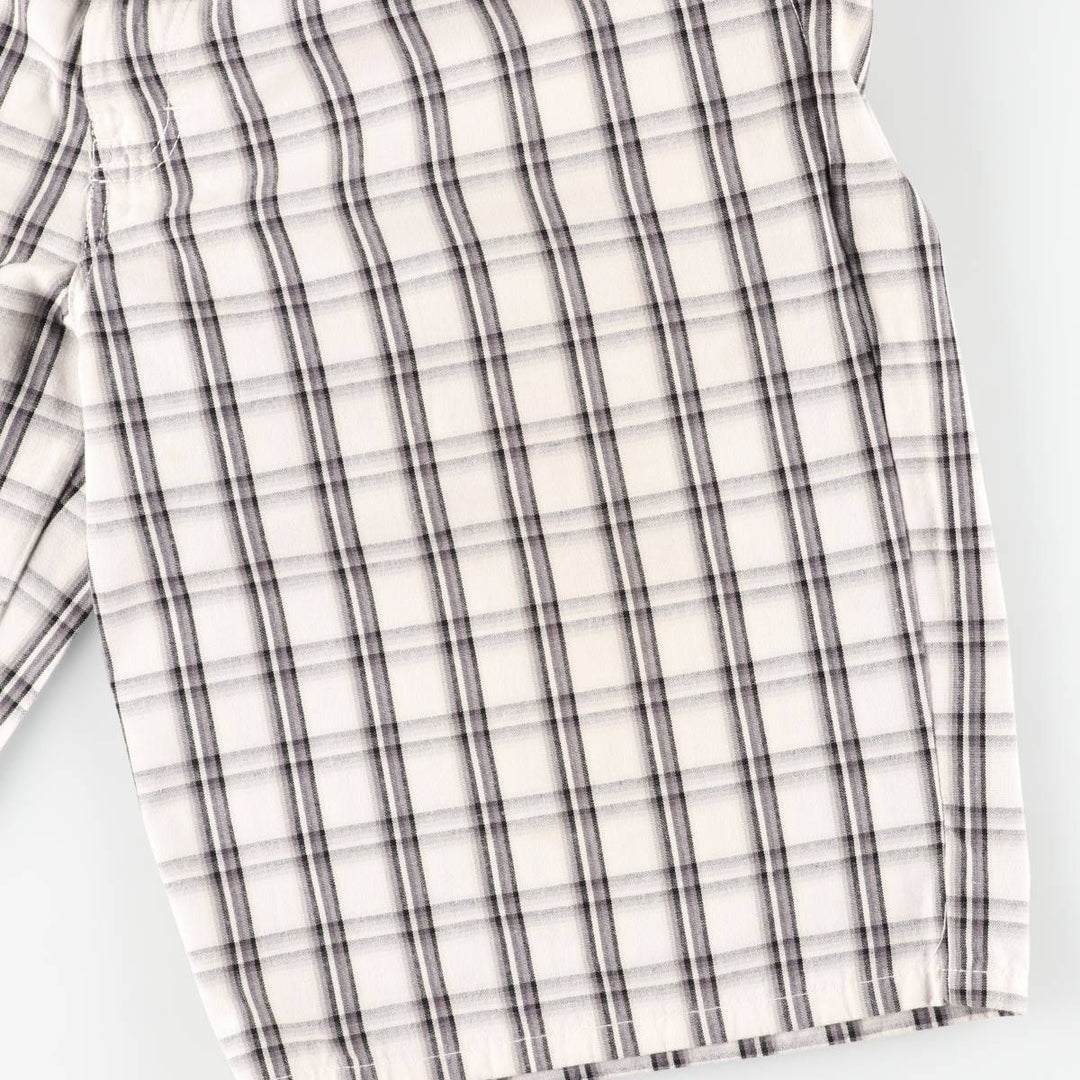 Dickies Check Pattern Work Shorts, Men's Size W37 (approx.) polyester pale white type Vintage Second Hand