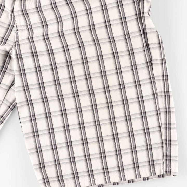 Dickies Check Pattern Work Shorts, Men's Size W37 (approx.) polyester pale white type Vintage Second Hand