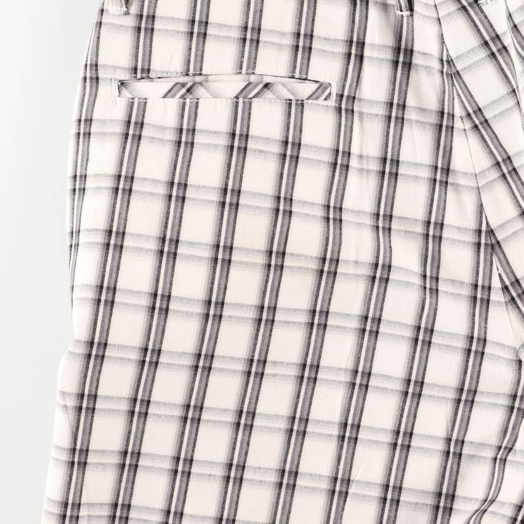 Dickies Check Pattern Work Shorts, Men's Size W37 (approx.) polyester pale white type Vintage Second Hand