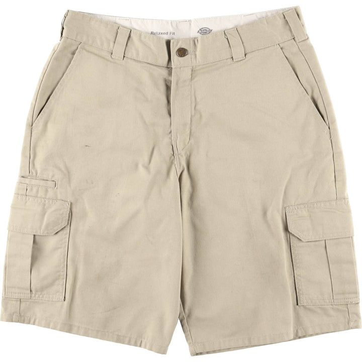 Dickies Relaxed Fit Work Shorts, Half Pants, Men's, W34 equivalent polyester Beige type Vintage Second Hand