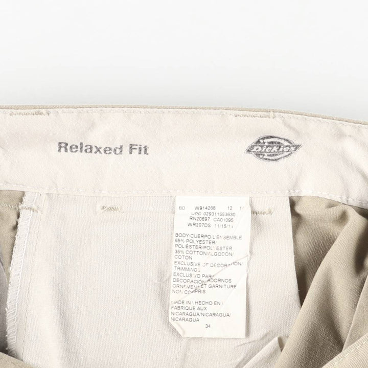 Dickies Relaxed Fit Work Shorts, Half Pants, Men's, W34 equivalent polyester Beige type Vintage Second Hand