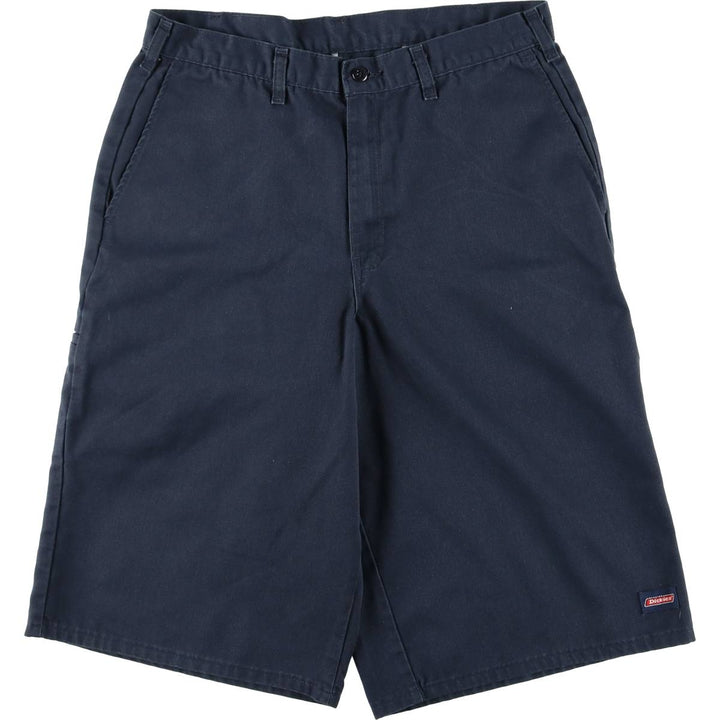 Dickies Work Shorts, Half Pants, Men's, W34 equivalent polyester navy blue type Vintage Second Hand