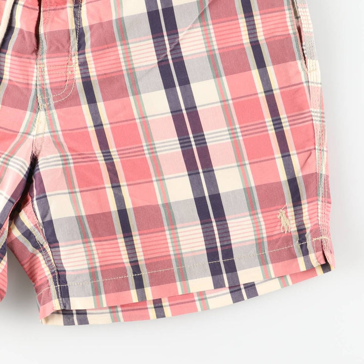 Ralph Lauren POLO by Ralph Lauren Check Pattern Swim Shorts (Men's Size M) cotton pink type Vintage Second Hand