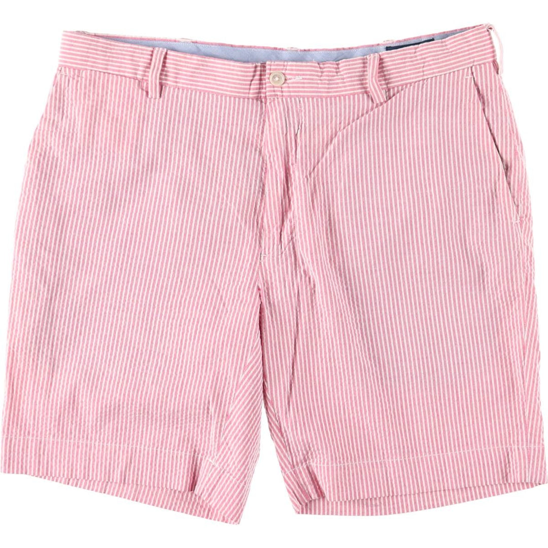 Ralph Lauren POLO RALPH LAUREN Stripe Pattern Linen Shorts, Men's Size W34 (approx.) cotton pink type Vintage Second Hand