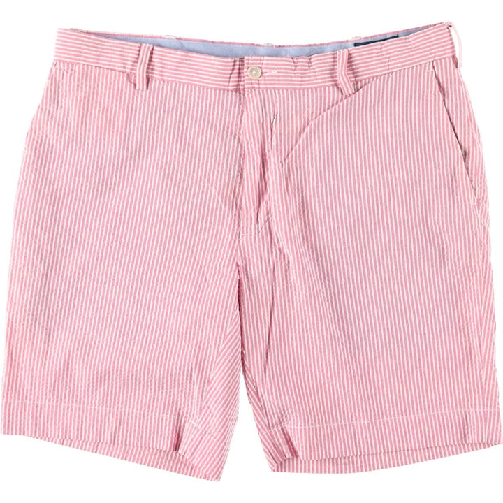 Ralph Lauren POLO RALPH LAUREN Stripe Pattern Linen Shorts, Men's Size W34 (approx.) cotton pink type Vintage Second Hand