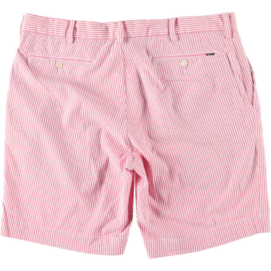 Ralph Lauren POLO RALPH LAUREN Stripe Pattern Linen Shorts, Men's Size W34 (approx.) cotton pink type Vintage Second Hand