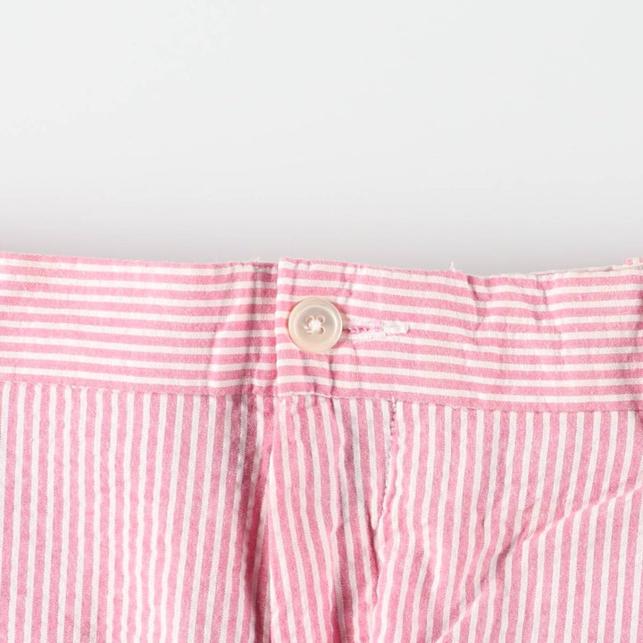 Ralph Lauren POLO RALPH LAUREN Stripe Pattern Linen Shorts, Men's Size W34 (approx.) cotton pink type Vintage Second Hand