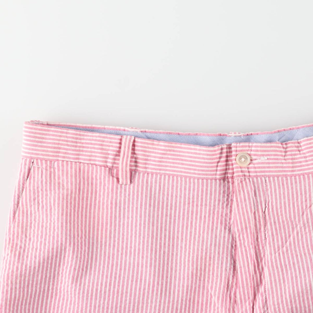 Ralph Lauren POLO RALPH LAUREN Stripe Pattern Linen Shorts, Men's Size W34 (approx.) cotton pink type Vintage Second Hand