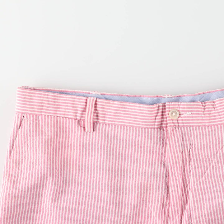 Ralph Lauren POLO RALPH LAUREN Stripe Pattern Linen Shorts, Men's Size W34 (approx.) cotton pink type Vintage Second Hand