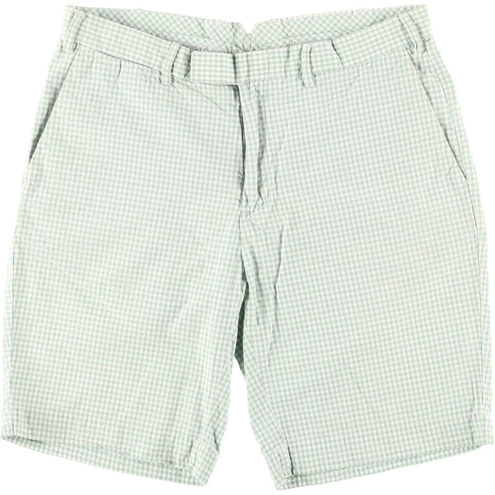 Ralph Lauren POLO by Ralph Lauren gingham check cotton shorts, men's size W34 (approx.) cotton Green type dark green Vintage Second Hand