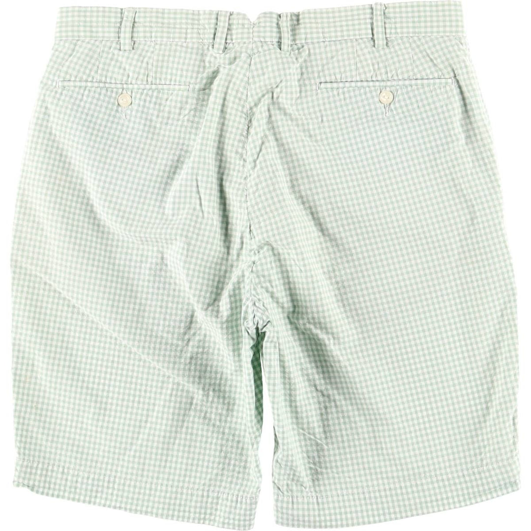 Ralph Lauren POLO by Ralph Lauren gingham check cotton shorts, men's size W34 (approx.) cotton Green type dark green Vintage Second Hand