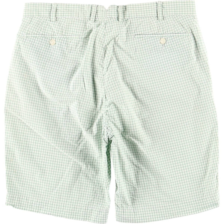Ralph Lauren POLO by Ralph Lauren gingham check cotton shorts, men's size W34 (approx.) cotton Green type dark green Vintage Second Hand