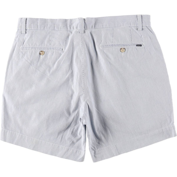 Ralph Lauren POLO RALPH LAUREN Stripe Pattern Cotton Shorts, Wide-leg Shorts, Men's Size W34 (approx.) cotton blue type Vintage Second Hand