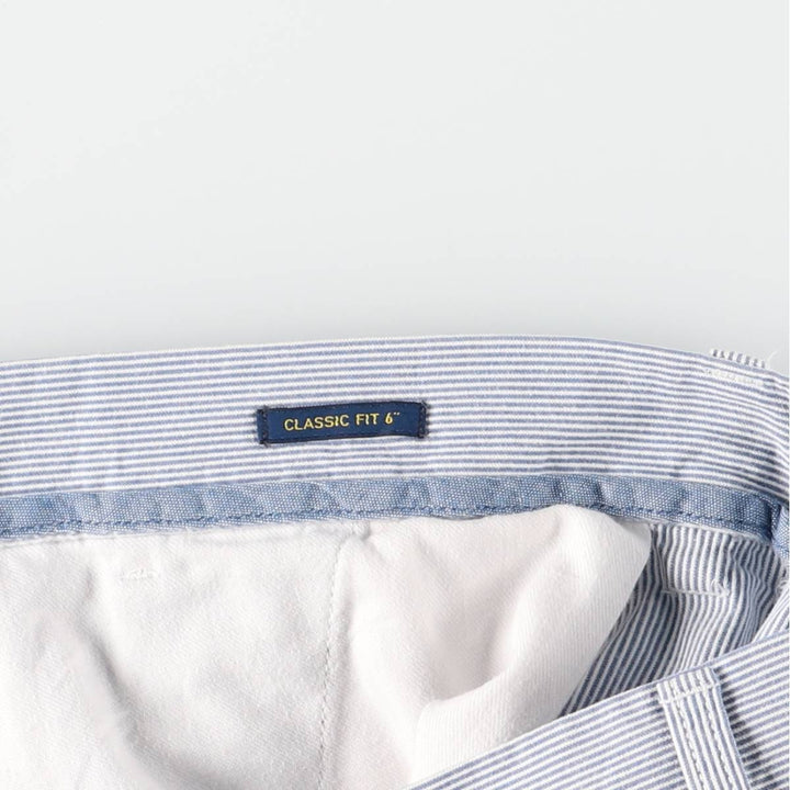 Ralph Lauren POLO RALPH LAUREN Stripe Pattern Cotton Shorts, Wide-leg Shorts, Men's Size W34 (approx.) cotton blue type Vintage Second Hand