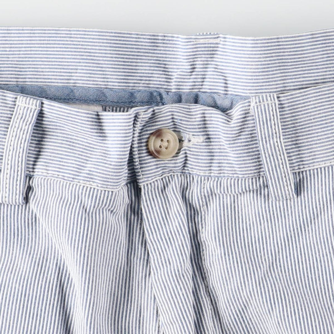 Ralph Lauren POLO RALPH LAUREN Stripe Pattern Cotton Shorts, Wide-leg Shorts, Men's Size W34 (approx.) cotton blue type Vintage Second Hand