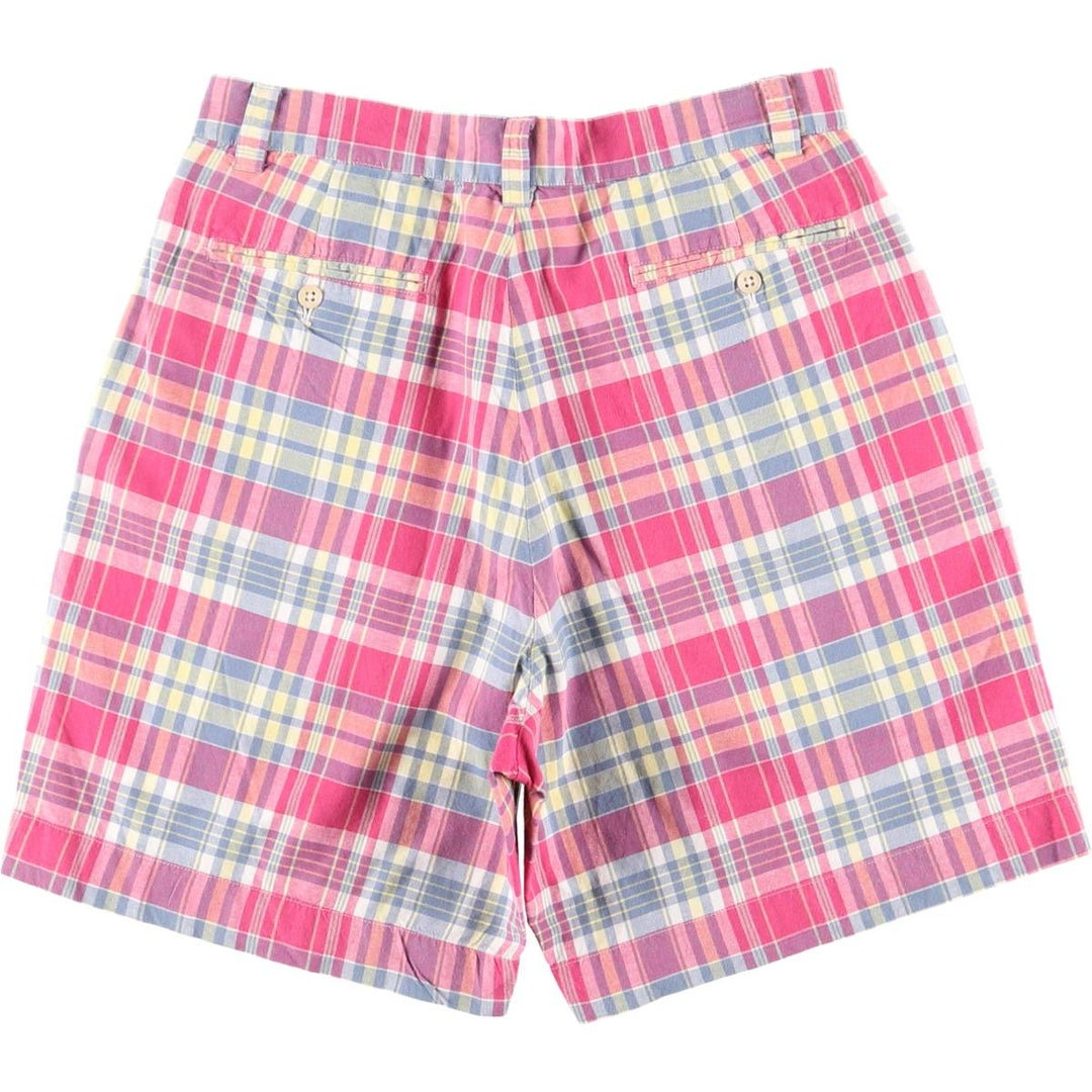 Ralph Lauren POLO by Ralph Lauren Check Pattern Patchwork Shorts Men's W30 (approx.) cotton red type Vintage Second Hand