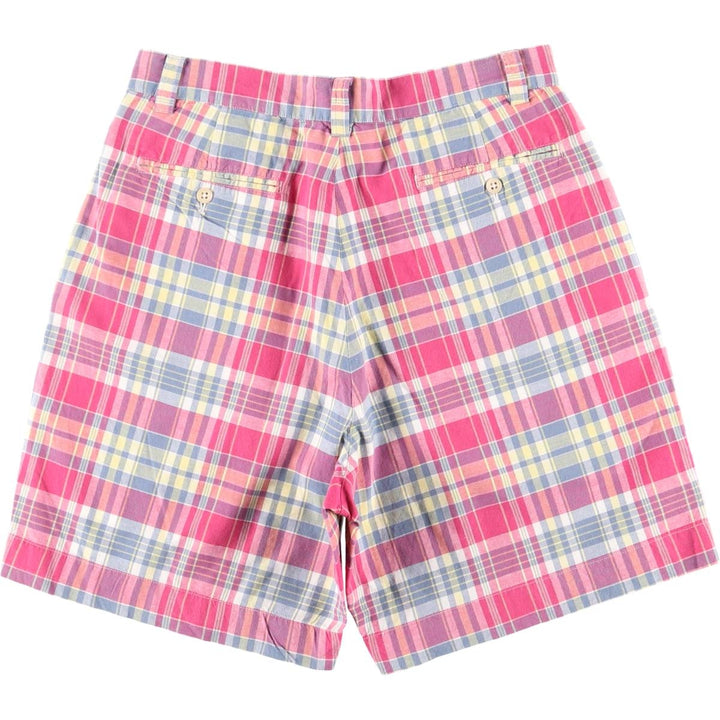 Ralph Lauren POLO by Ralph Lauren Check Pattern Patchwork Shorts Men's W30 (approx.) cotton red type Vintage Second Hand
