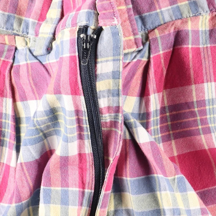 Ralph Lauren POLO by Ralph Lauren Check Pattern Patchwork Shorts Men's W30 (approx.) cotton red type Vintage Second Hand