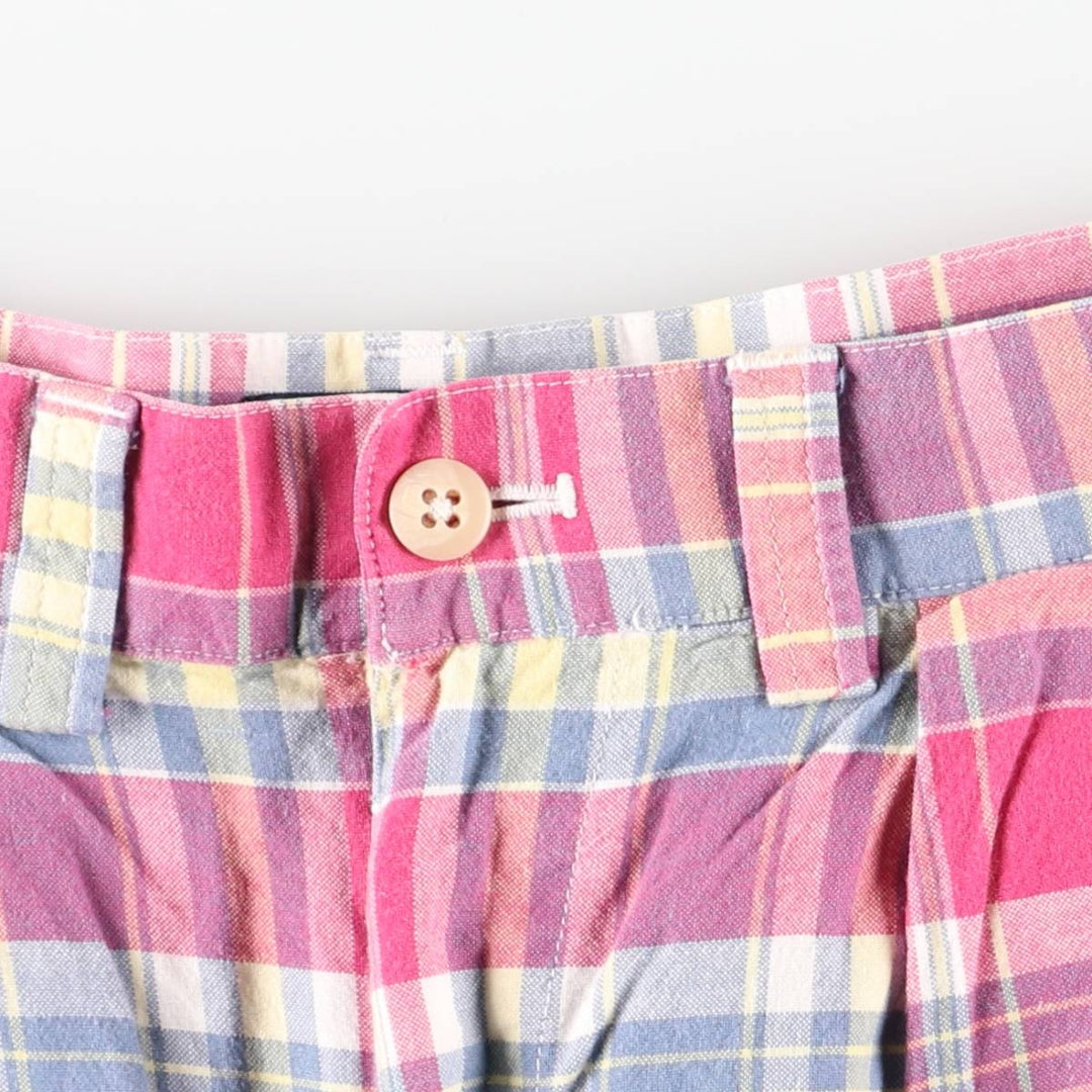 Ralph Lauren POLO by Ralph Lauren Check Pattern Patchwork Shorts Men's W30 (approx.) cotton red type Vintage Second Hand