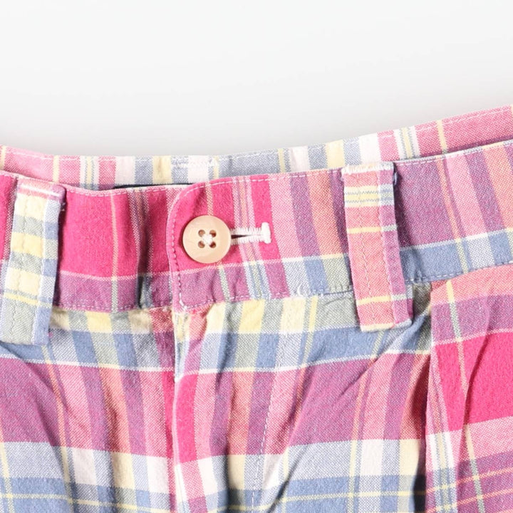 Ralph Lauren POLO by Ralph Lauren Check Pattern Patchwork Shorts Men's W30 (approx.) cotton red type Vintage Second Hand