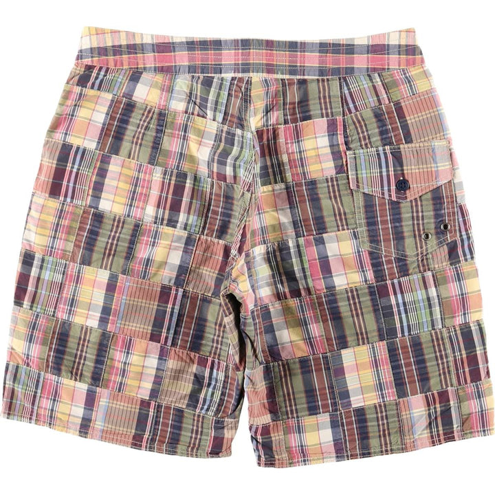 Ralph Lauren POLO by Ralph Lauren Check Pattern Patchwork Cargo Shorts (Men's W34 equivalent) cotton pink type Vintage Second Hand