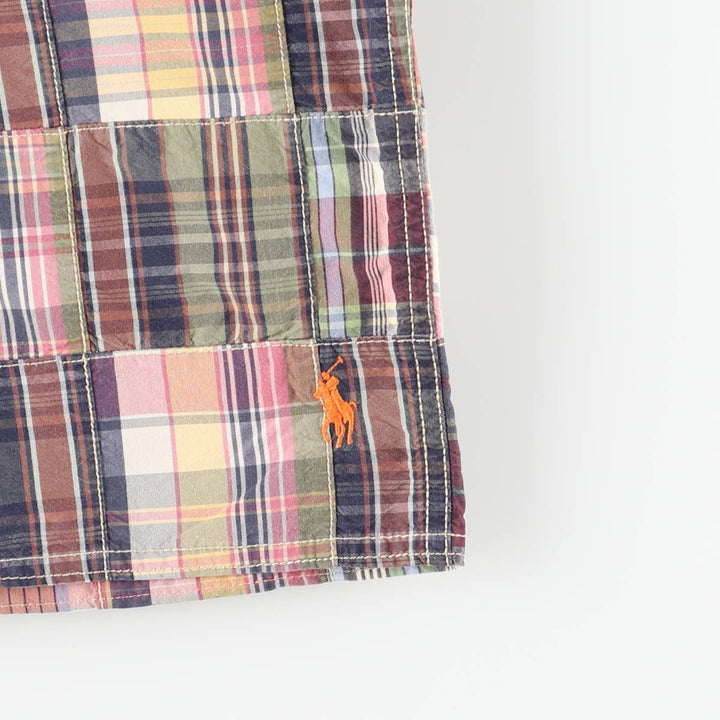 Ralph Lauren POLO by Ralph Lauren Check Pattern Patchwork Cargo Shorts (Men's W34 equivalent) cotton pink type Vintage Second Hand