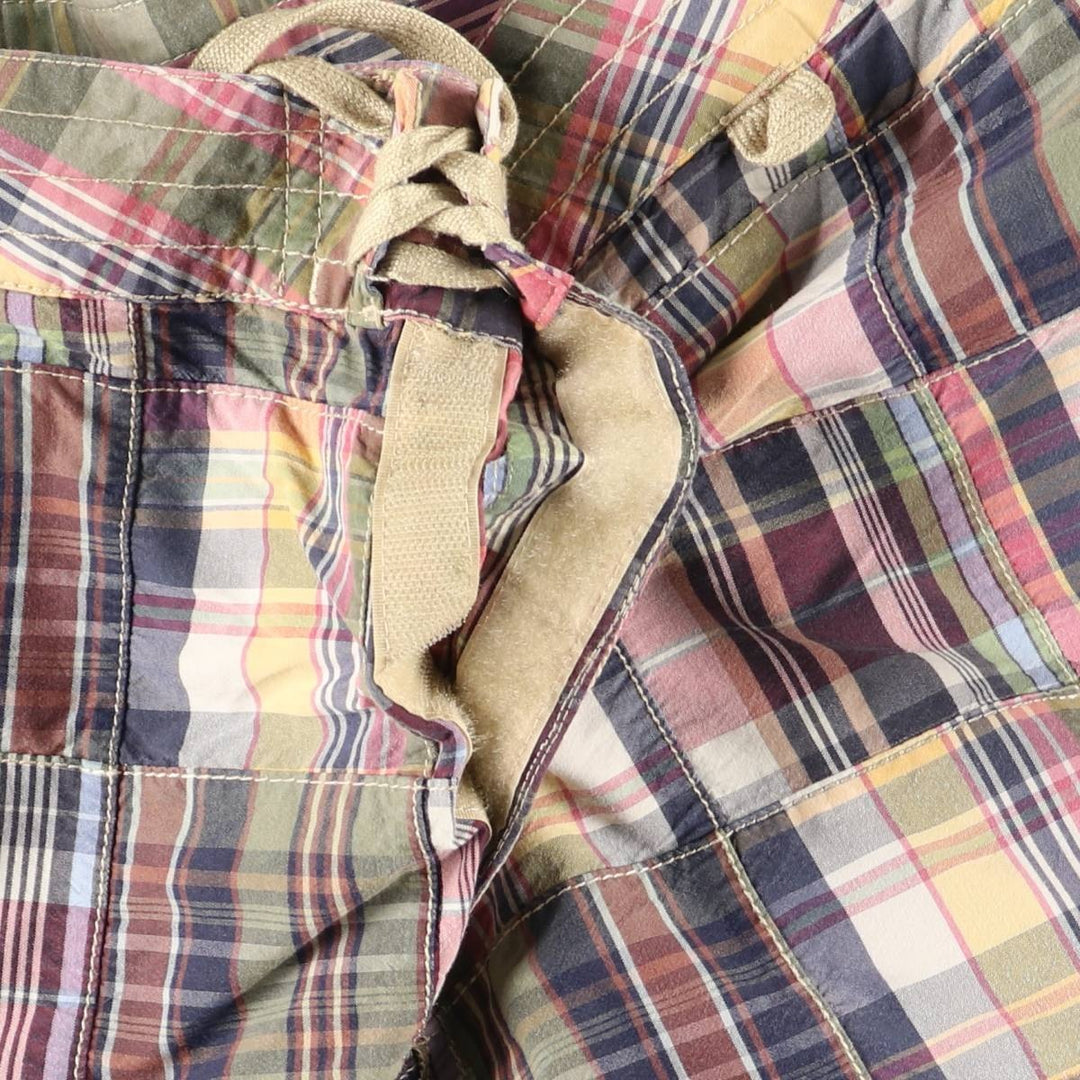 Ralph Lauren POLO by Ralph Lauren Check Pattern Patchwork Cargo Shorts (Men's W34 equivalent) cotton pink type Vintage Second Hand