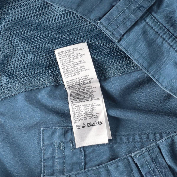 The North Face Check Pattern Cargo Shorts, Half Pants, Cargo Pockets, Men's W36 (approx.), Vintage cotton blue type Vintage Second Hand