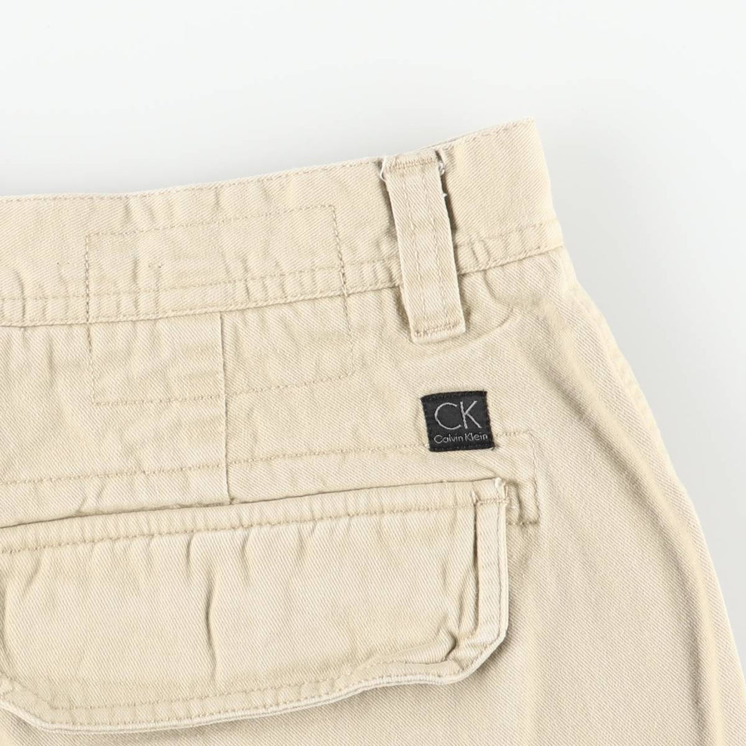 Calvin Klein cargo shorts, men's size W36 (approx.). cotton Beige type Vintage Second Hand