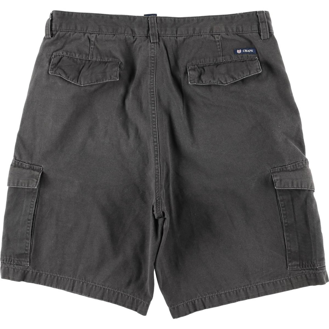 CHAPS Cargo Shorts, Half Pants with Cargo Pockets, Men's Size W34 (approx.) cotton Charcoal Vintage Second Hand