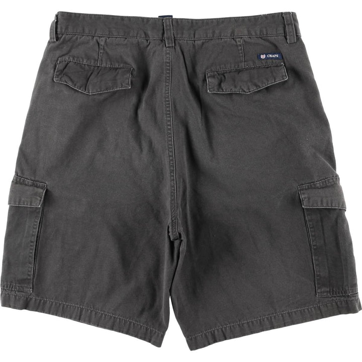 CHAPS Cargo Shorts, Half Pants with Cargo Pockets, Men's Size W34 (approx.) cotton Charcoal Vintage Second Hand