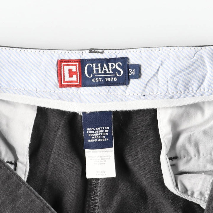 CHAPS Cargo Shorts, Half Pants with Cargo Pockets, Men's Size W34 (approx.) cotton Charcoal Vintage Second Hand